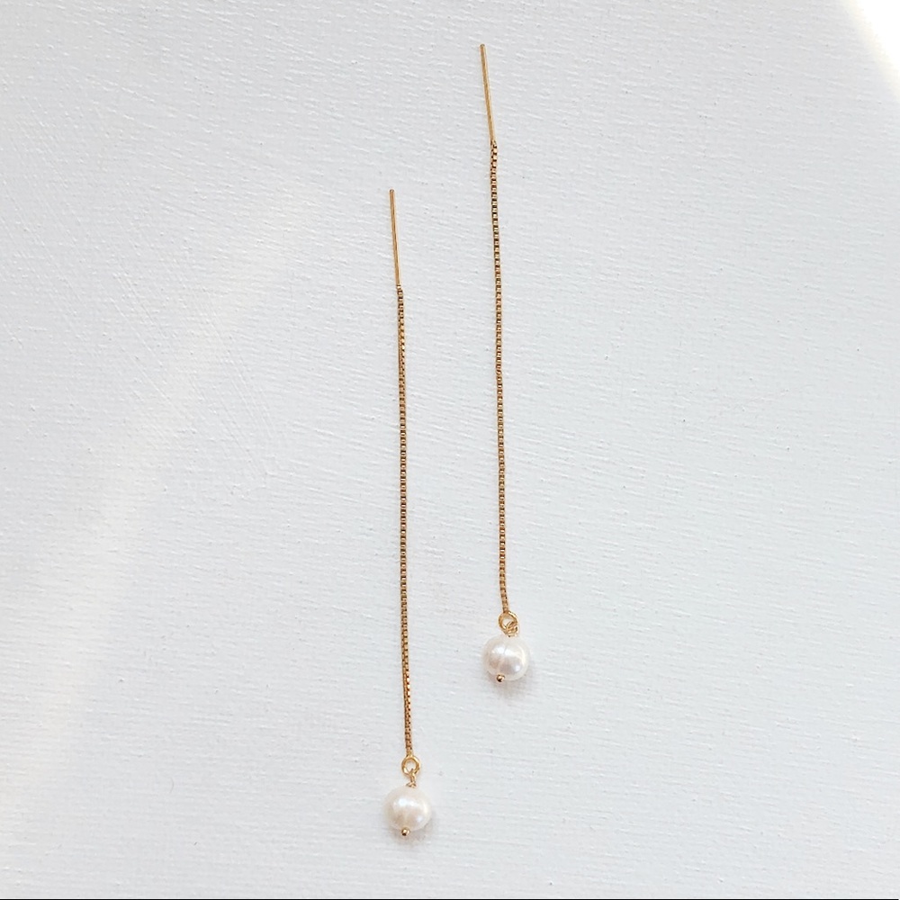 14k gold filled pearl threader